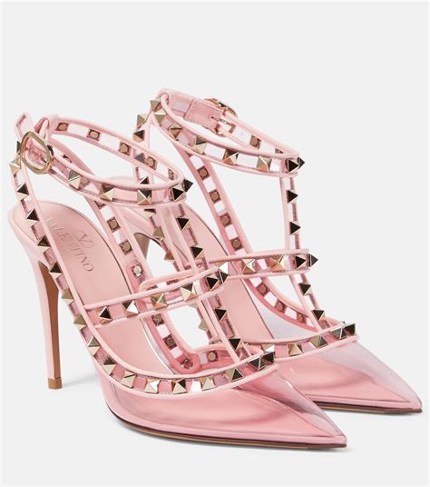 fake pink valentino shoes|valentino pink studded heels.